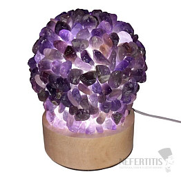 Amethyst-Tischlampe mit USB-Anschluss