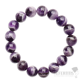 Amethyst-Chevron-Armband aus großen Perlen 12 mm