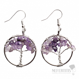 Amethyst Ohrringe Baum des Lebens