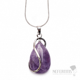 Amethyst-Tropfen-Design-Anhänger mit Kette