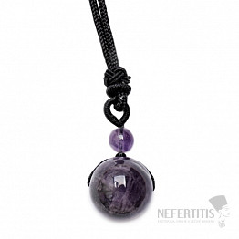 Amethyst pendant ball nylon string adjustable length