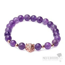 Amethyst-Armband mit Leopardenkopf-Zirkonia