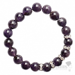 Amethyst-Perlenarmband mit funkelnden Applikationen