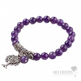 Amethyst-Armband extra bestickt mit dem Baum des Lebens