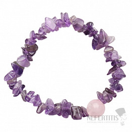 Amethyst-Armband mit roségoldener Perle