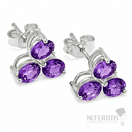 Silver earrings with amethyst