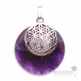 Amethyst-Anhängerkreis mit Blume des Lebens