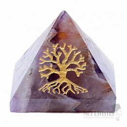 Amethystpyramide mit Baum des Lebens