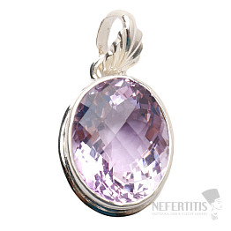 Ametyst Rose de France přívěsek stříbro Ag 925 P17