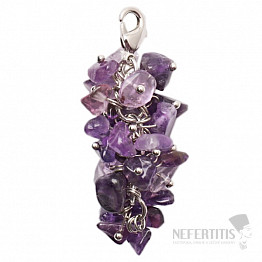 Amethyst-Traubenanhänger mit Bijou-Verschluss