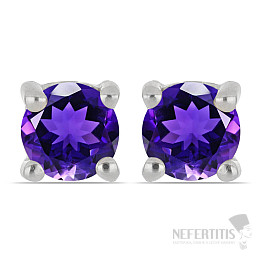 Silberohrringe mit geschliffenen afrikanischen Amethysten Ag 925 040418 AFAM