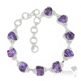 Amethyst raw bracelet silver Ag 925 B25