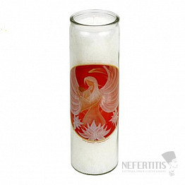 Große Kerze im Glas Engel der Liebe mit dem Duft von Myrrhe und Weihrauch