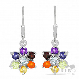 Chakra earrings rhodium plated Anemone Ag 925