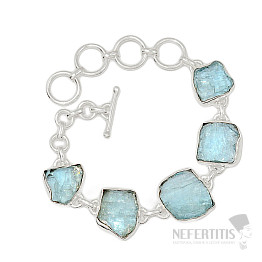 Aquamarine raw bracelet silver Ag 925 B75