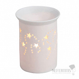 Moderní porcelánová aroma lampa Válec s hvězdičkami