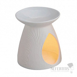 Moderní porcelánová aroma lampa bílá dekorovaná