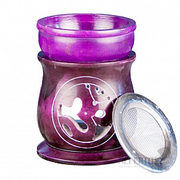 Aroma lampa - kadidelnice z mastku se symbolem Óm fialová