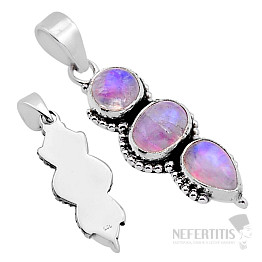 Moonstone pink pendant silver Ag 925 54170