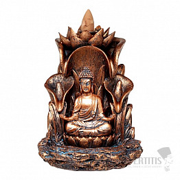 Ständer für Räucherkegel mit fließendem Rauch Lotus Buddha