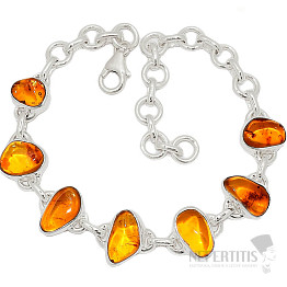 Jantár náramok striebro Ag 925 B28