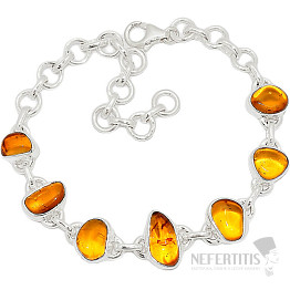 Amber bracelet silver Ag 925 B42