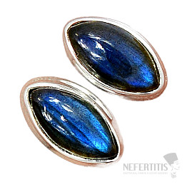 Labradorit dúhový náušnice kôstky striebro Ag 925 E1424