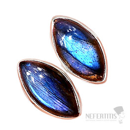 Labradorit dúhový náušnice kôstky striebro Ag 925 E1562