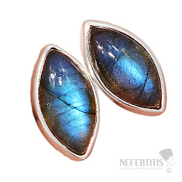 Labradorit dúhový náušnice kôstky striebro Ag 925 E1593