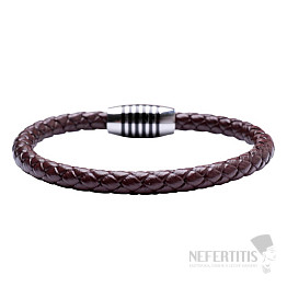 Herrenarmband aus hellbraunem Leder mit Edelstahlverschluss