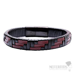 Braunes Lederarmband für Herren mit schwarzem Verschluss