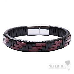 Herrenarmband aus braunem Leder mit silberfarbenem Verschluss