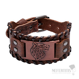 Herren Lederarmband aus Naturleder Wolf