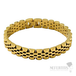 Armband im Uhrenarmband-Stil aus Edelstahl, goldfarben, 21 cm