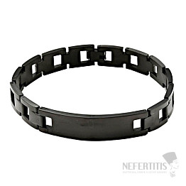 Náramek Watch band styl nerezová ocel černá barva 21,5 cm