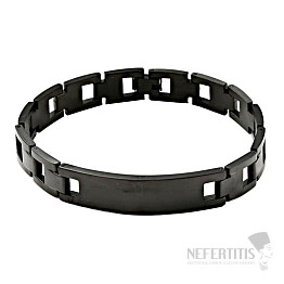 Armband Uhrenarmband-Stil Edelstahl schwarz 21,5 cm