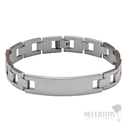 Náramok Watch band štýl nerezová oceľ farby striebra 21,5 cm