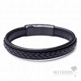 Herrenmode schwarzes Lederarmband verstellbarer Umfang