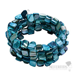 Vierreihiges Armband aus blauem Perlmutt