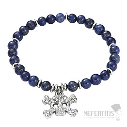 Lapislazuli-Armband mit Totenkopf