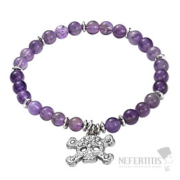 Amethystarmband mit Totenkopf