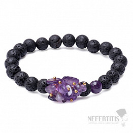 Lavasteinarmband in Kombination mit Amethyst