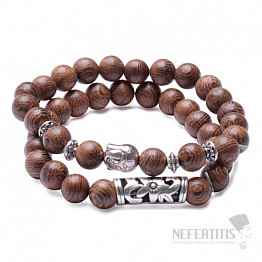 Set aus Buddha-Armbändern aus Holzperlen