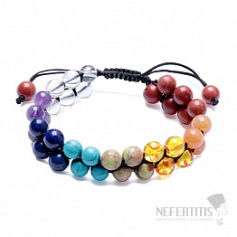 Doppeltes Kristall-Chakra-Armband mit Shamballa-Verschluss