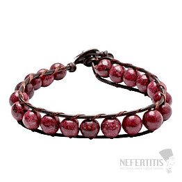 Geflochtenes Armband aus Achat in Burgund