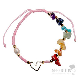 Makramee-Armband Chakra rosa Schnur