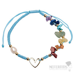 Makramee-Armband Chakra hellblaue Schnur