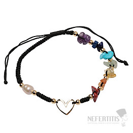 Makramee-Armband Chakra schwarze Schnur