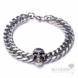 Massives Armband Curb Skull Chirurgenstahl 21 cm