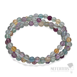 Mehrfarbiges Fluorit-Wickelarmband aus geschliffenen Perlen in AA-Qualität